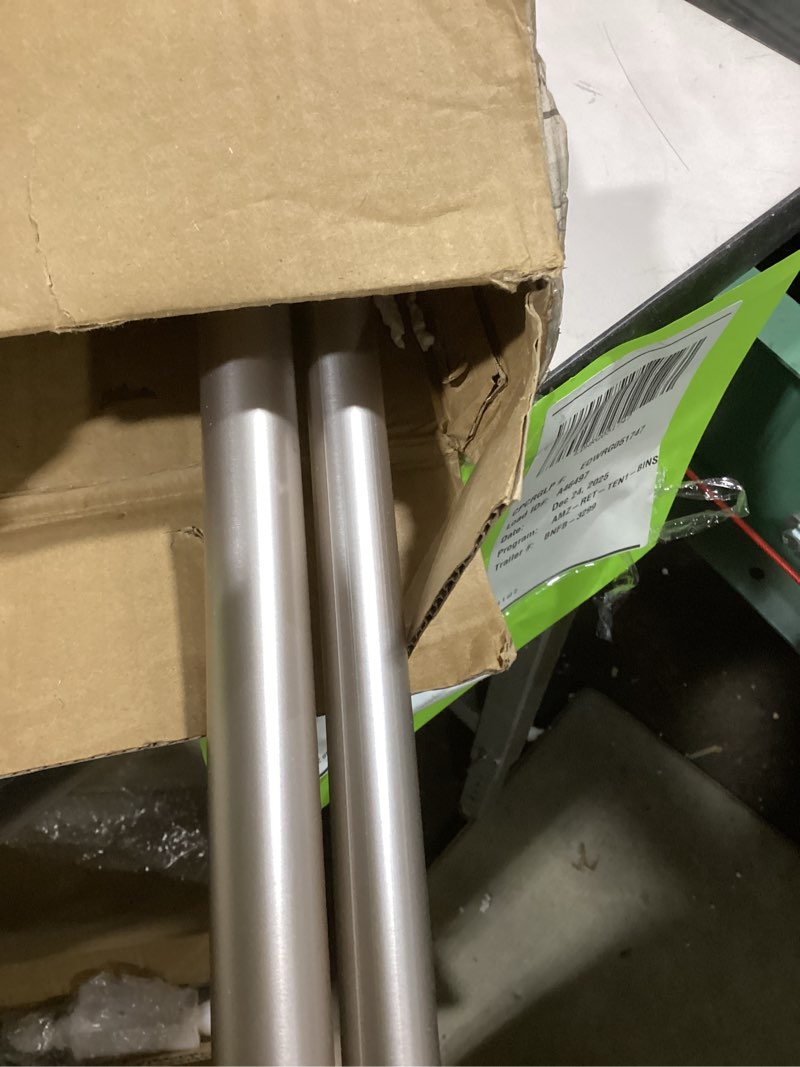 Condition photo showing Good Condition for Zenna Home Rustproof Curved Shower Curtain Rod, No Drill Adjustable Curved Tension Shower Curtain Rod for Bathroom, Easy Install, Rounded for Extra Room and Comfort, 50 to 72 Inches, Satin Nickel Satin Nickel 50" to 72"