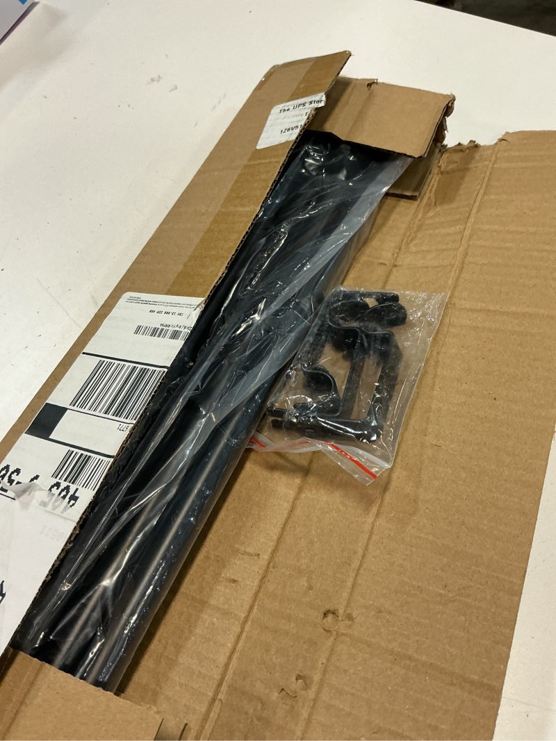 Condition photo showing Good Condition for Curtain Rods for Windows 32-124 inch, 5/8 inch Matte Black Curtain Rod with Brackets Adjustable by Splicing for Bedroom Kitchen Living Room(32",48", 63", 78", 93",108",124") Black 32"-124"