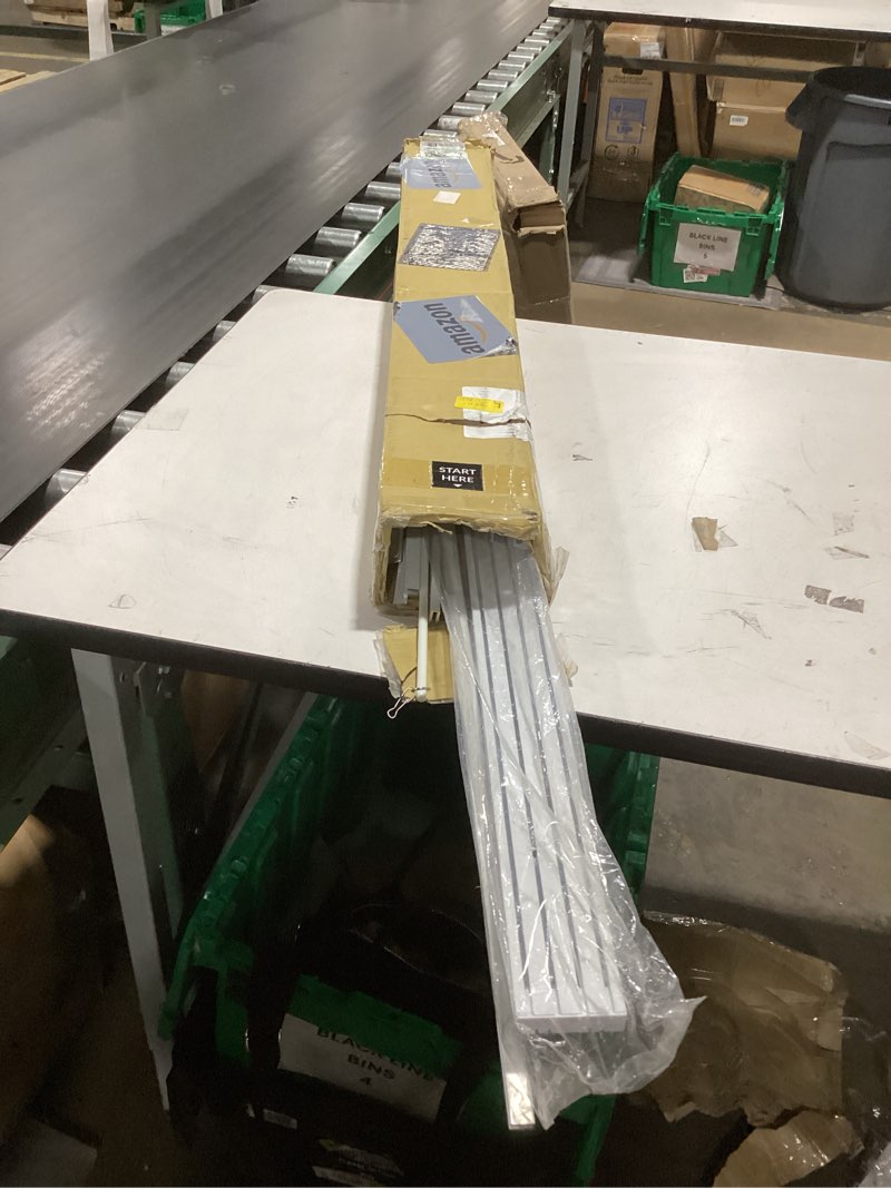 Condition photo showing New/Like New for Adjustable Panel Track Blinds Blackout Vertical Blinds with Valance, Sliding Glass Door Blinds, Room Dividers, Retractable Track from 42" to 74" W, Trimmable Panel Up to 96" H (Light Grey) Blackout - Light Grey 74"W x 96"H