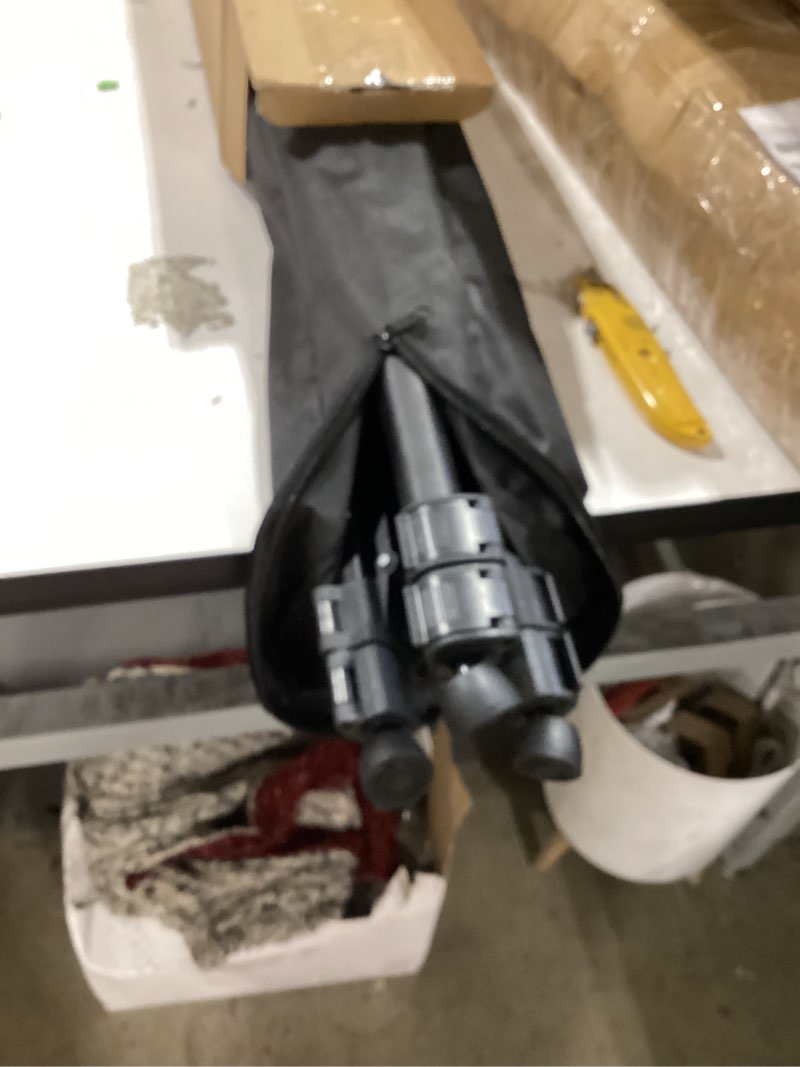 Condition photo showing As Is for huepar lightweight 67.72-inch adjustable laser level tripod with 3-way swivel pan head, portable handle, bubble level, quick release plate with 1/4" screw mount&5/8" unf adapter nut-camera tripod t16a