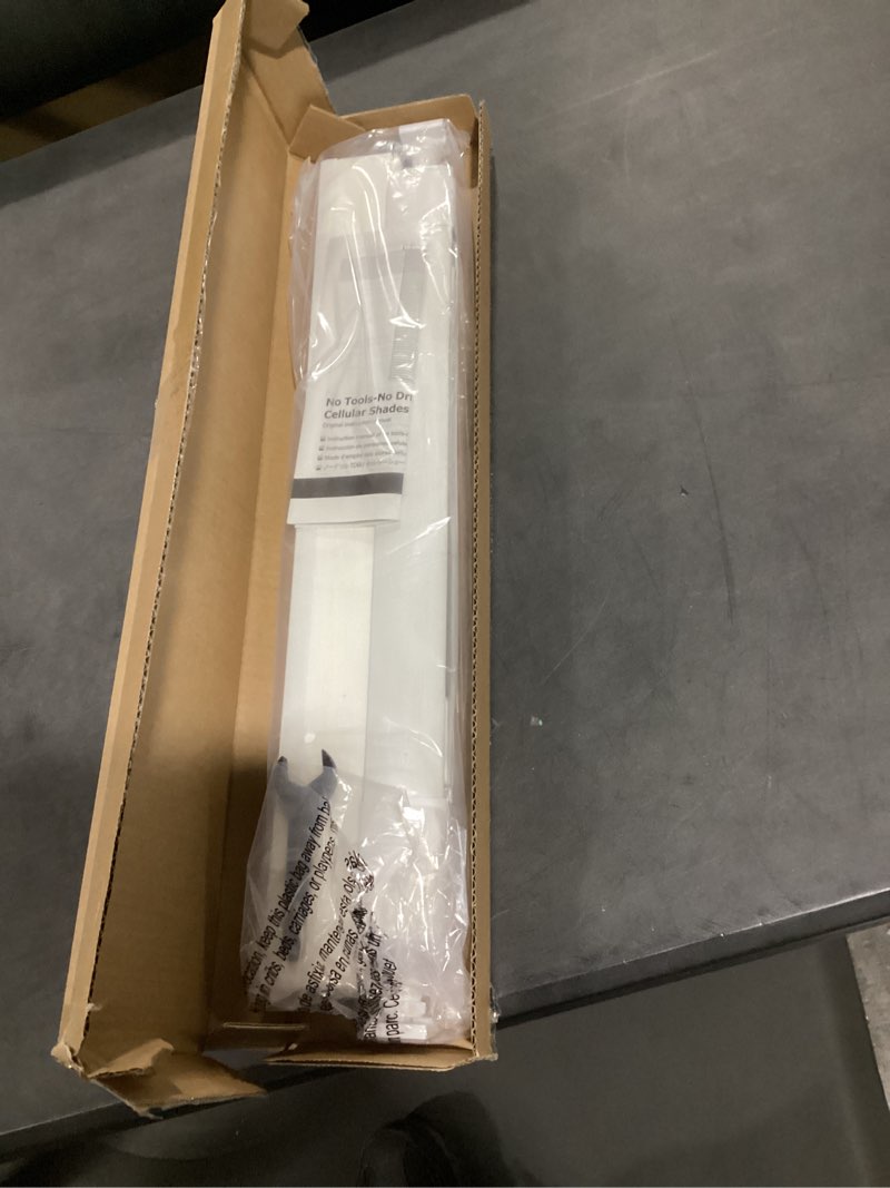 Condition photo showing New/Like New for lazblinds no tools no drill cordless cellular shades, light filtering honeycomb shades for home, thermal insulation blinds for windows, 22" w x 64" h, white light filtering-white 22" w x 64" h