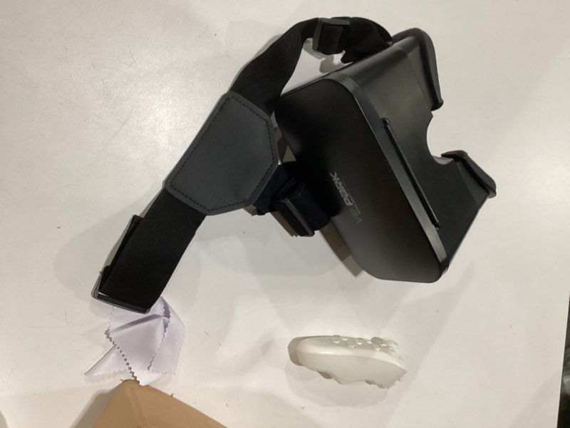Condition photo showing As Is for 3d vr headset, virtual reality 3d vr glasses, anti-blue light adjustable 3d headset helmets for iphone or android compatible with 4.5” to 6.7” inch with controller(black)