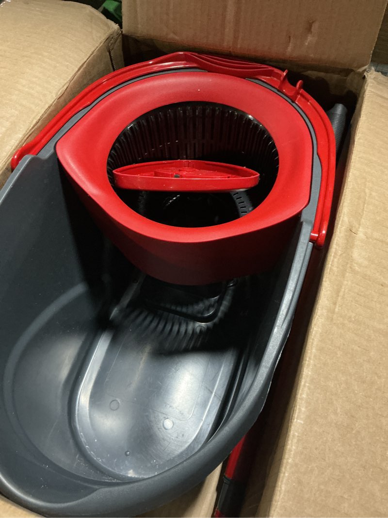 Condition photo showing Good Condition for o-cedar easywring microfiber spin mop, bucket floor cleaning system, red, gray, standard easywring spin mop & bucket