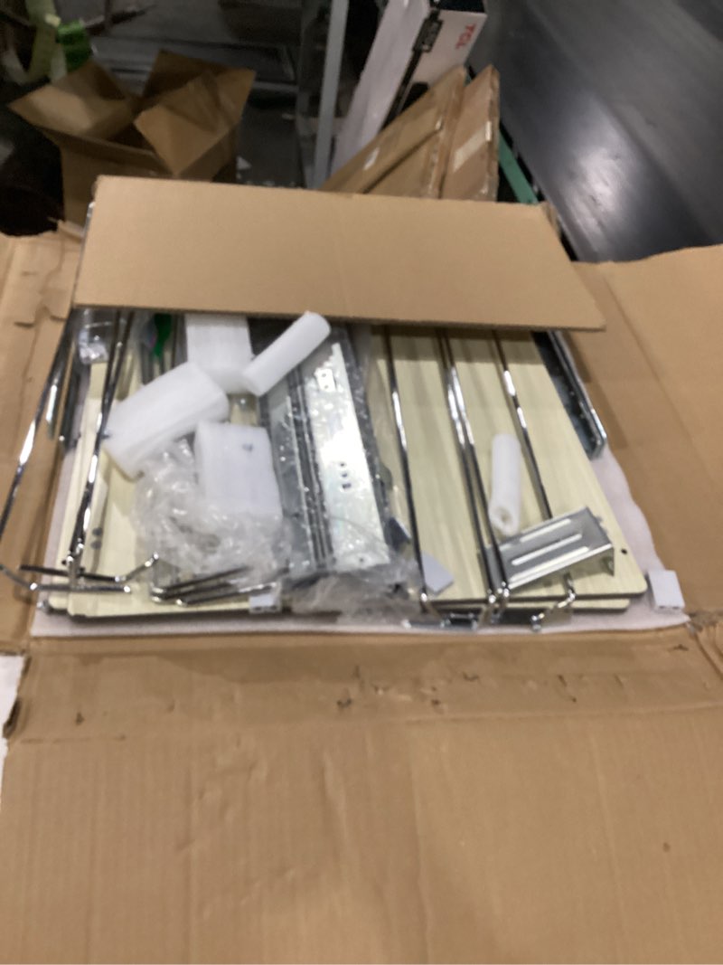 Condition photo showing As Is for Pull out Cabinet Organizer,Expandable Width(11"-16") and Depth(17"-24") with 3 Rails,Roll out Drawers,No Drill Adjustable Slide out Shelves for Kitchen,Pantry,for Both Lip and Lip-Free Cabinets,White