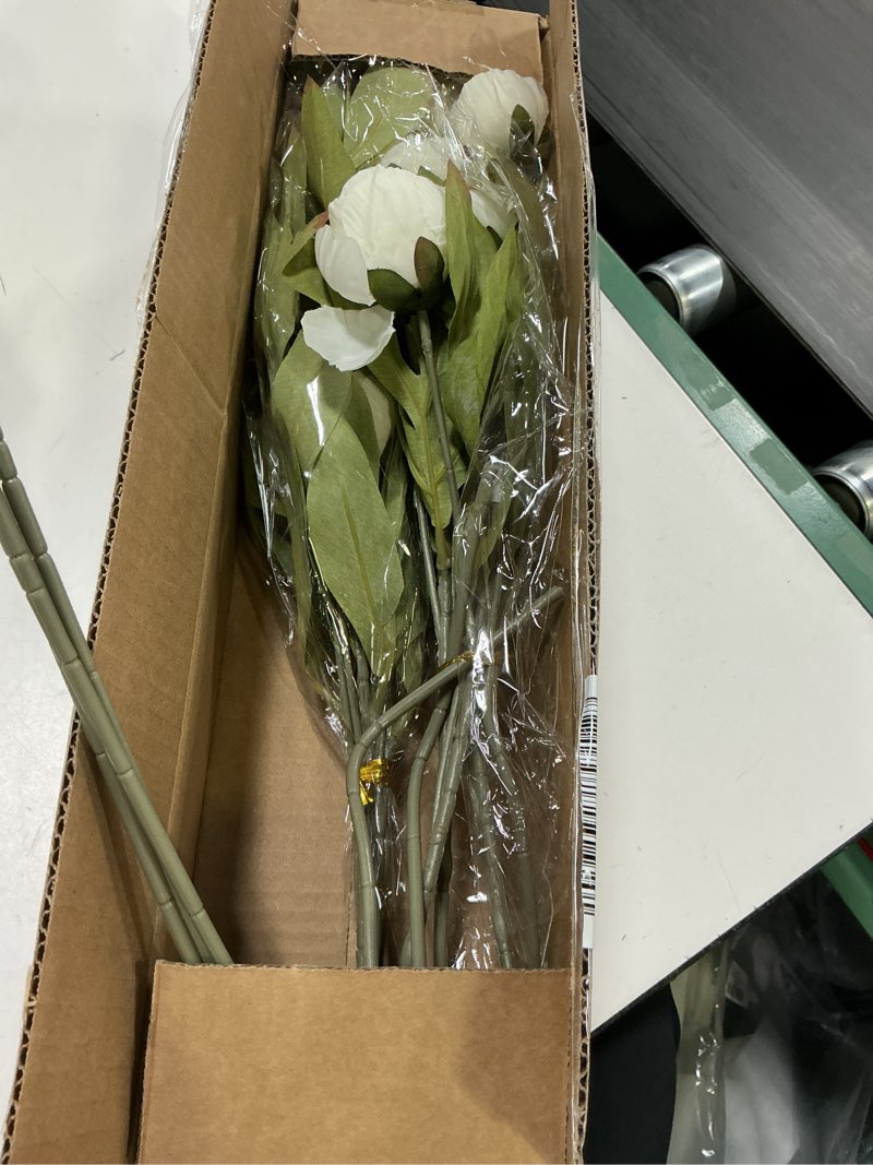 Condition photo showing New/Like New for vierena 6 pcs faux silk peony artificial flowers for vase -27", bulk fake peonies branches with stems for diy bouquet centerpieces wedding fillers arrangements shower decorations (cream)