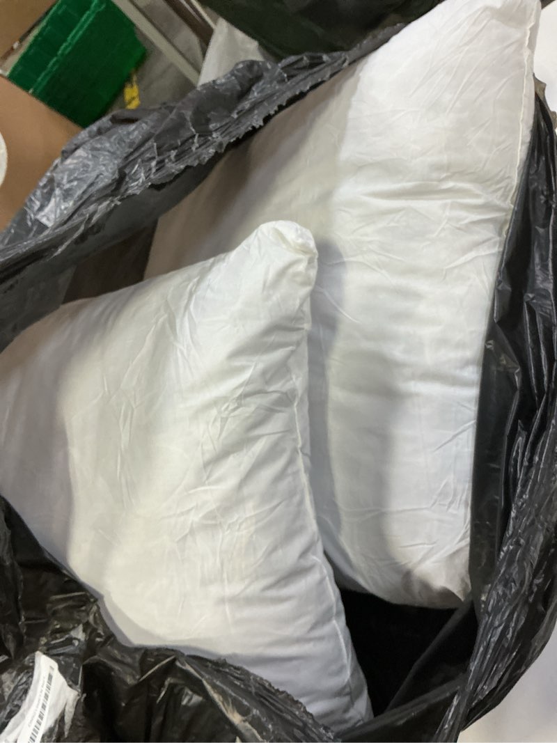 Condition photo showing As Is for MIULEE Pillow Inserts 22x22 Inch Set of 2, Feather Mix Polycotton with Cotton Fabric Square Decorative Throw Pillows for Couch Bed Sofa 22x22 Inch (Pack of 2)