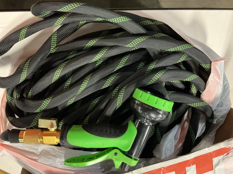 Condition photo showing Good Condition for 100 ft non-expanding garden hose, 2026 new upgrated non-expandable garden water hose - ultra-light & flexible burst-resistant, kink-free garden hoses, all-weather use for lawns, gardens,outdoor 100ft blackgreen
