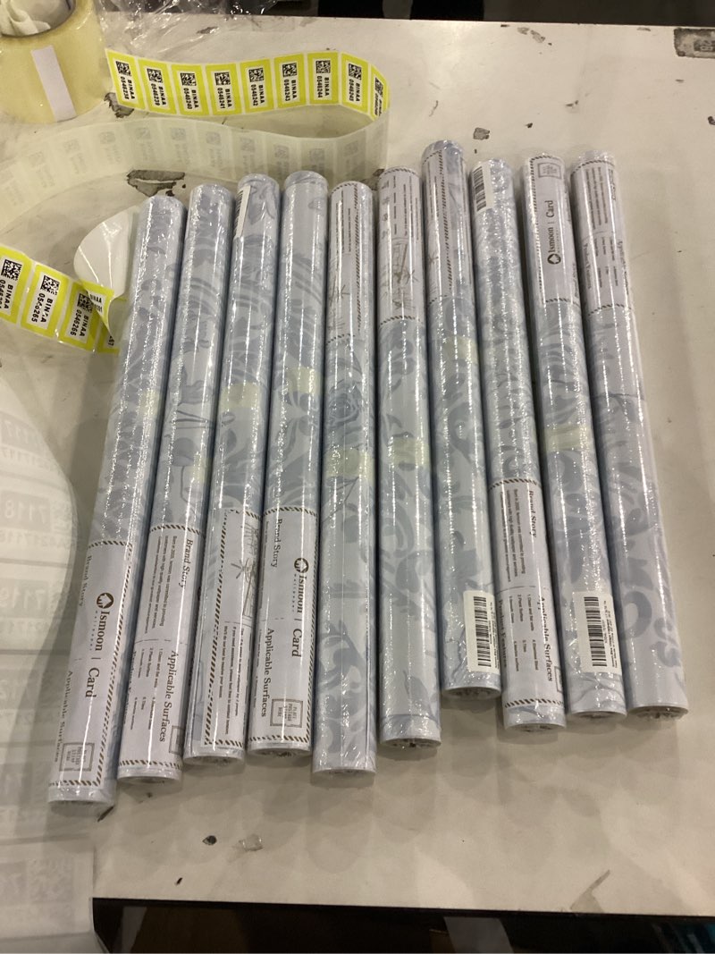 Condition photo showing New/Like New for Ismoon blue vintage wallpaper 17.3x 78.7 in