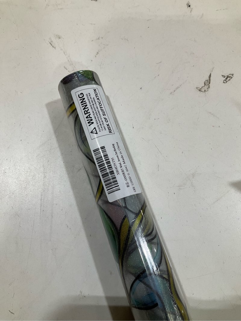 Condition photo showing Good Condition for window film, frosted privacy, one way tint, uv block, heat insulation, anti-glare, static cling, renter friendly for home bathroom door frosted purple flower 35.5*78.5