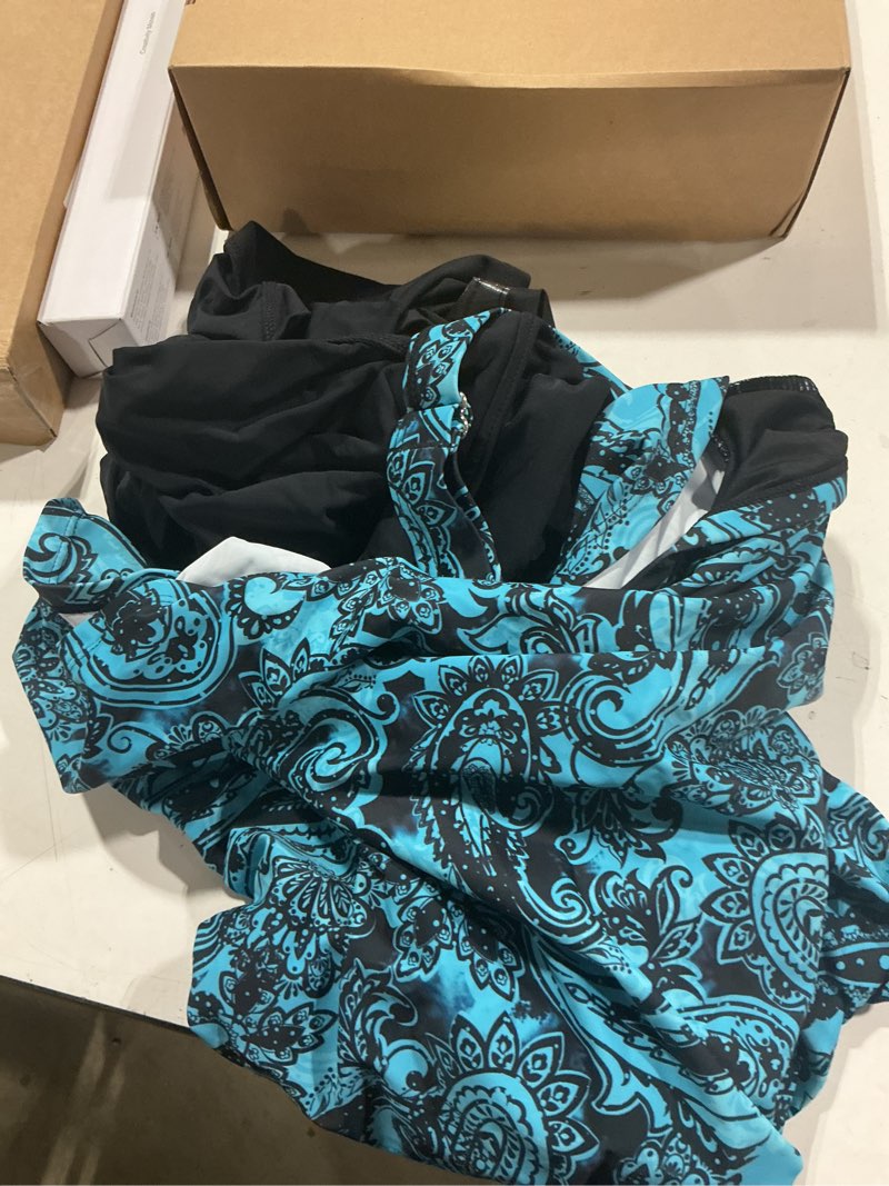 Condition photo showing Good Condition for talisea womens two piece tankini bathing suits with skirt tummy control swimsuits ladies swimwear 18 blue paisley