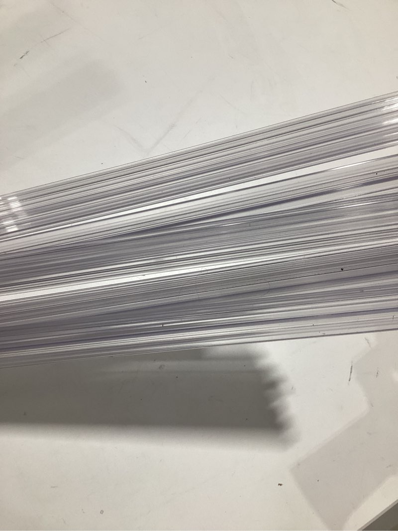 Condition photo showing New/Like New for ReliThick 10 Pcs 48 Inch Poster Hanger Frame Hanging Rails for Posters Clips Signs Maps Picture Holder Plastic Tapestry Banner Art Wall Display(Clear)