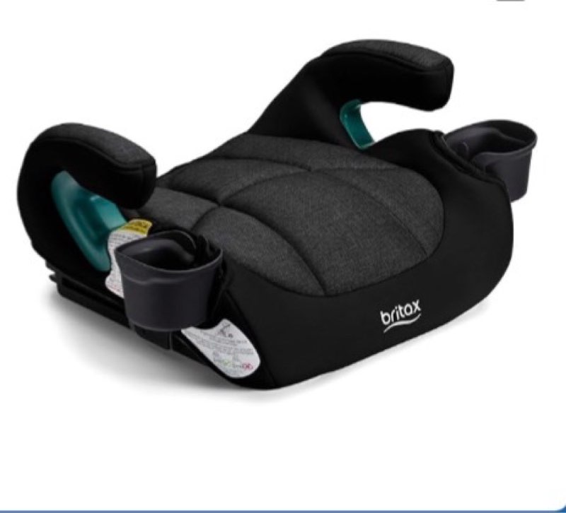 Britax UpNGo Click Backless Booster Car Seat with Rigid Latch, Lightweight and Portable Travel Booster with Slim Design and PosturePlus, Accommodates Kids up to 120 Lbs and 63” – Raven Black