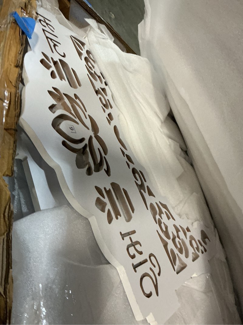 Condition photo showing Good Condition for Lotus Pattern Wooden Pooja Mandir for Home with Spacious Shelf inbuilt Focus Light - White Finish - 38 Inches - Temple for Home Contemporary