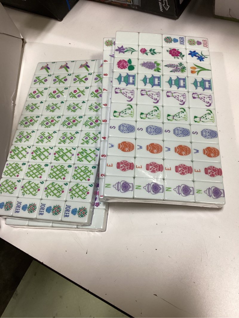 Condition photo showing New/Like New for arrowbash 160 pcs floral american mahjong set 1.2 inch flower mahjong tiles set melamine hand carved pattern for adult mah jong tabletop games mah jong lovers tiles only(orange,stylish) orange stylish