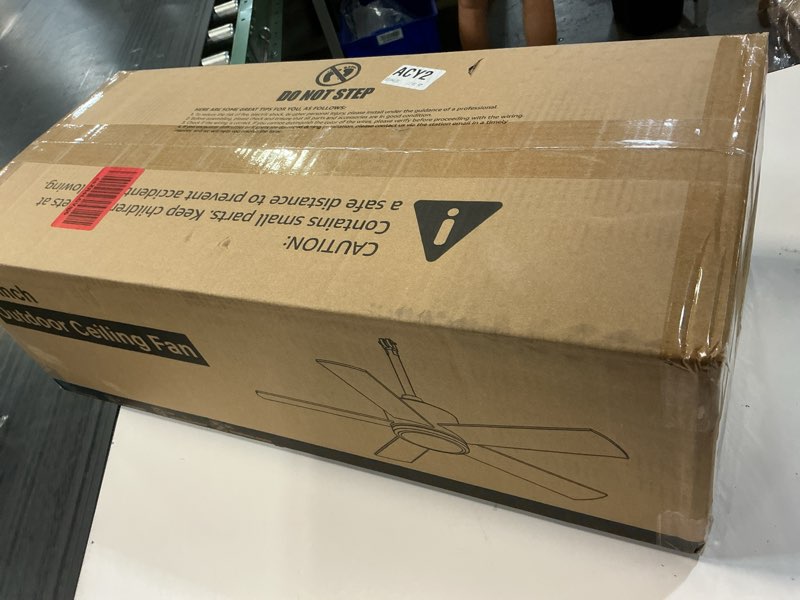 Condition photo showing New/Like New for 52 in outdoor ceiling fan hanging fan outdoor ceiling fans, waterproof, with light, remote, 52 in, wet rated, ip65, 6 speed, 3cct, plug in, for patios, porch, gazebo, oil-bronze oil bronze 52 inch