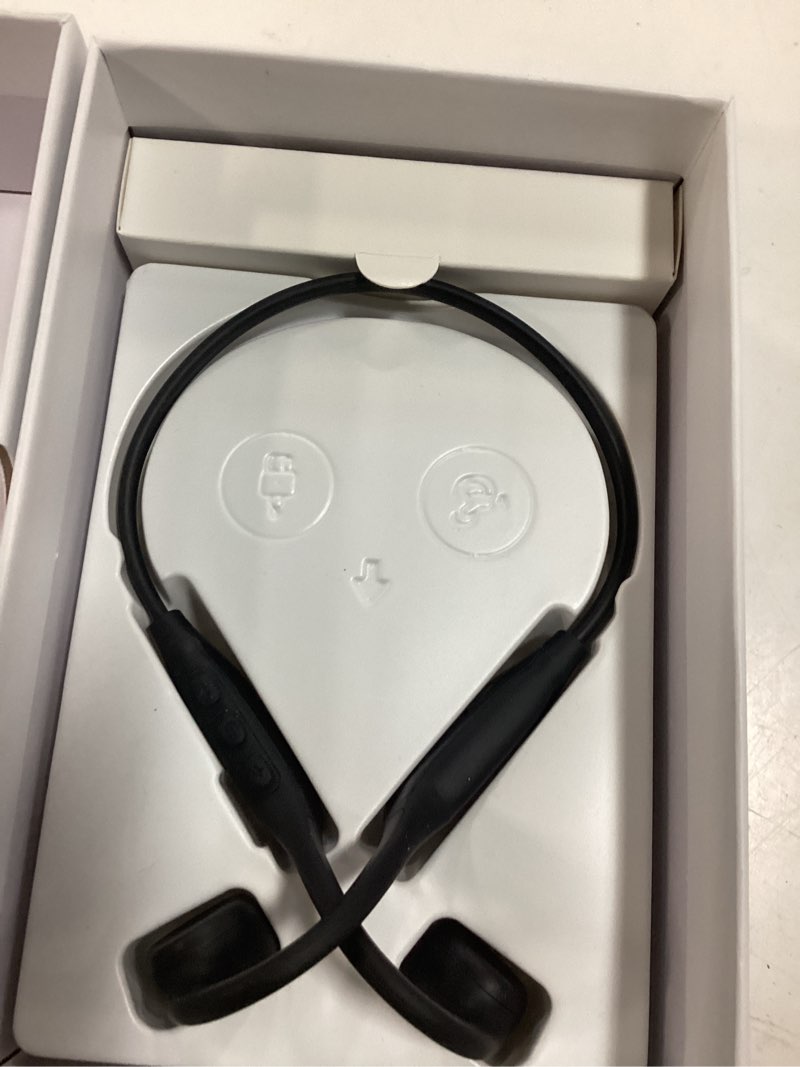 Condition photo showing New/Like New for mrytky bone conduction headphones,open ear headphones bluetooth5.4 with mic,wireless headphones 10h playtime, waterproof sport headphone suitable for running,cycling, outdoor sports black