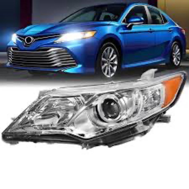 wildwolf headlights assembly for 2012 2013 2014 toyota camry se, chrome housing, amber reflector cle