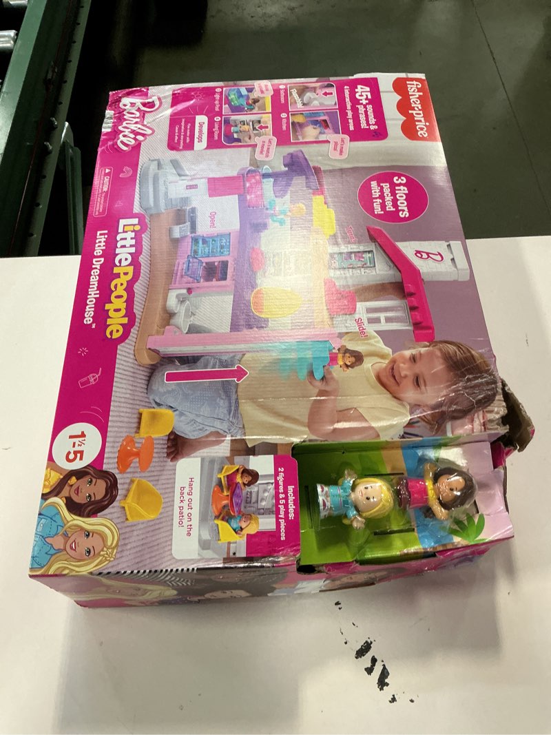 Condition photo showing Good Condition for Fisher-Price Little People Toddler Toy Barbie DreamHouse Playset with Music Lights & Figures for Pretend Play Kids Ages 18+ Months