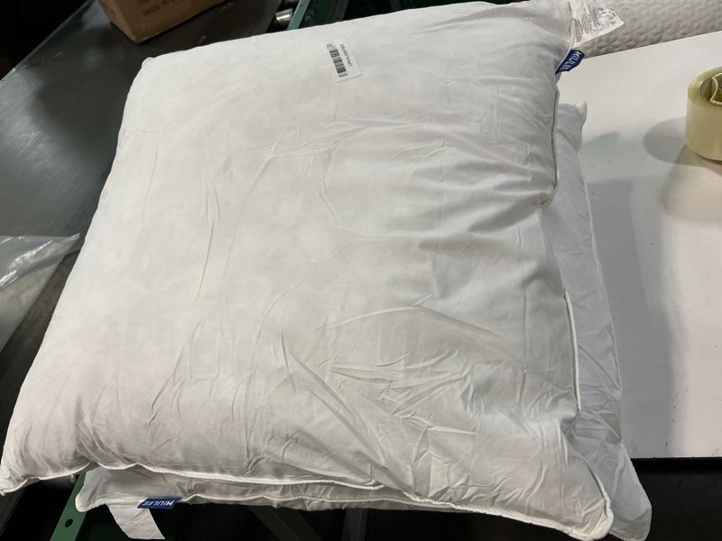 Condition photo showing As Is for MIULEE Throw Pillows Inserts, Pack of 2 18x18 Inch 100% Virgin Fiber Filling Bed Couch Pillows