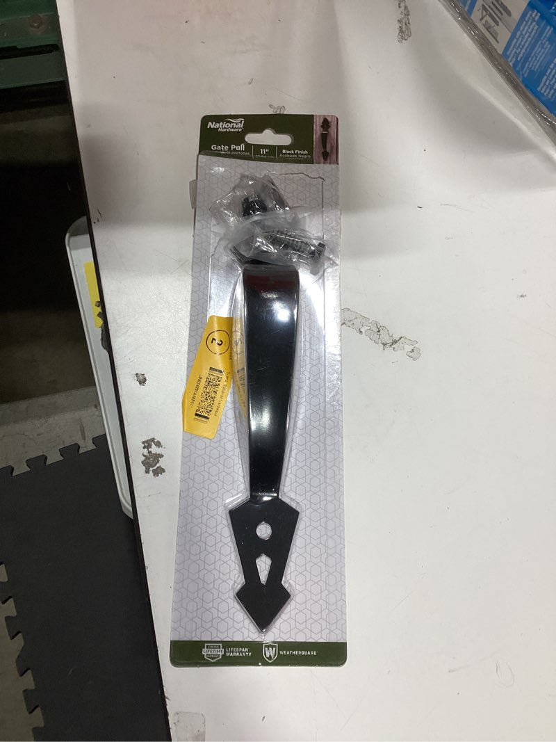 Condition photo showing As Is for national hardware 11-in black gate pull