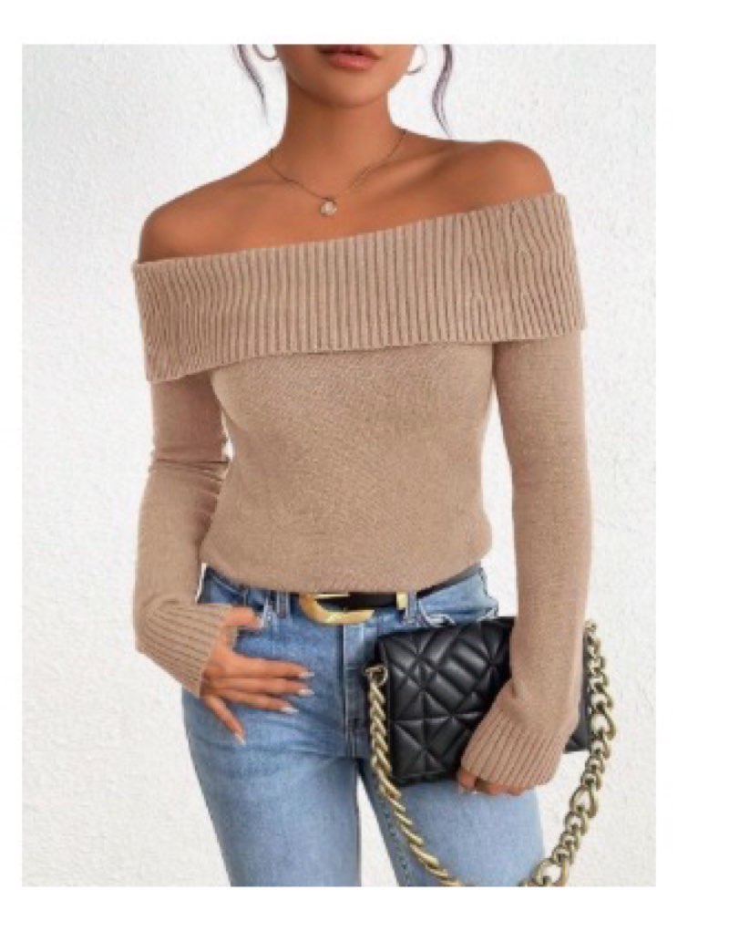 zaful womens off the shoulder pullover sweater long sleeve fall ribbed knit tops sexy y2k outfits