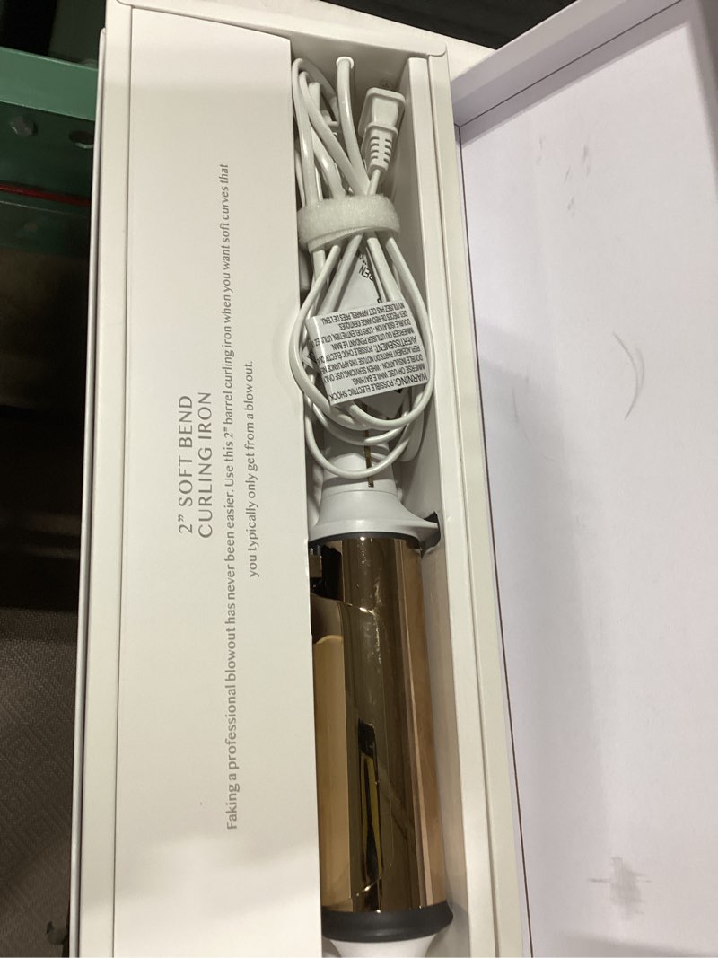 Condition photo showing As Is for kristin ess hair 2 inch titanium curling iron for big blowout waves + volume-2” salon professional wide + large barrel curling iron - auto shut-off - smooth+shiny loose waves for medium to thick hair 2 inch (pack of 1)