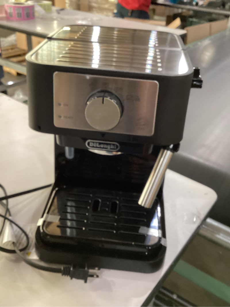 Condition photo showing As Is for De'Longhi Stilosa Manual Espresso Machine, Compact Coffee Maker, 15 Bar Pump Pressure, Manual Milk Frother Steam Wand for Authentic Single & Double Espresso, Lattes & Cappuccinos, Tamper Included Stliosa Espresso Machine