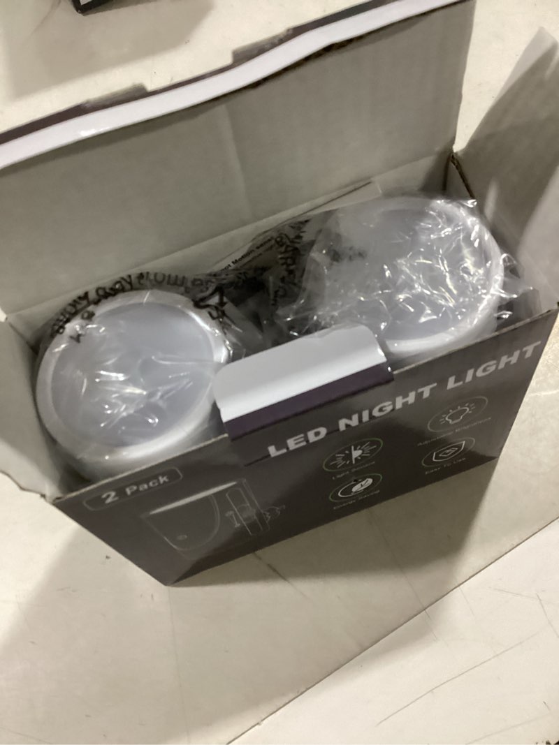 Condition photo showing New/Like New for Modern LED Night Light Plug into Wall, Dusk to Dawn Sensor, Adjustable Brightness (0-100LM), Soft White 3000K, Dimmable Night Lights for Bedroom, Hallway, Stairway, Bathroom, Nursery, 2 Pack, White