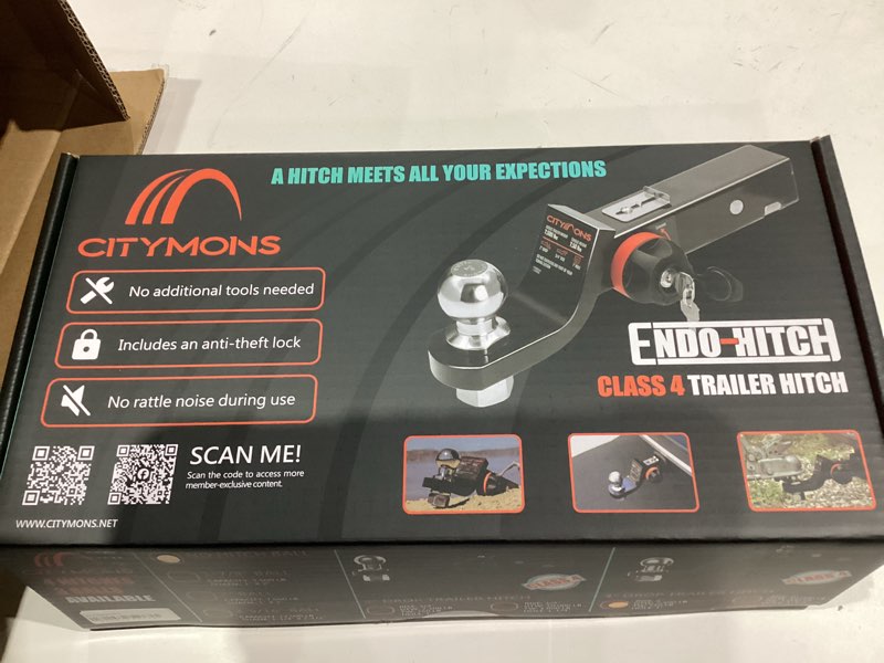 Citymons Endo-Hitch Trailer Ball Mount, Reduce Sway Anti-Rattle, 4" Drop Hitch Without Ball Fit 1 in
