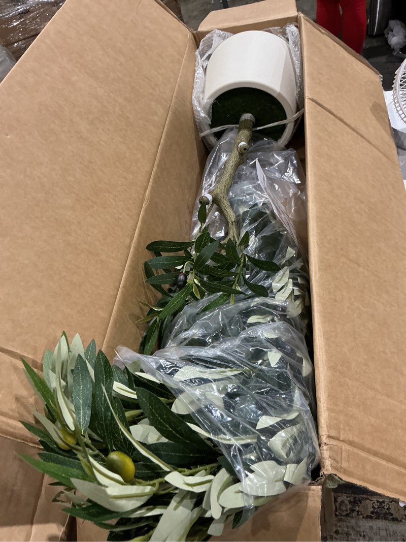 Condition photo showing Good Condition for 5ft faux olive tree, artificial with