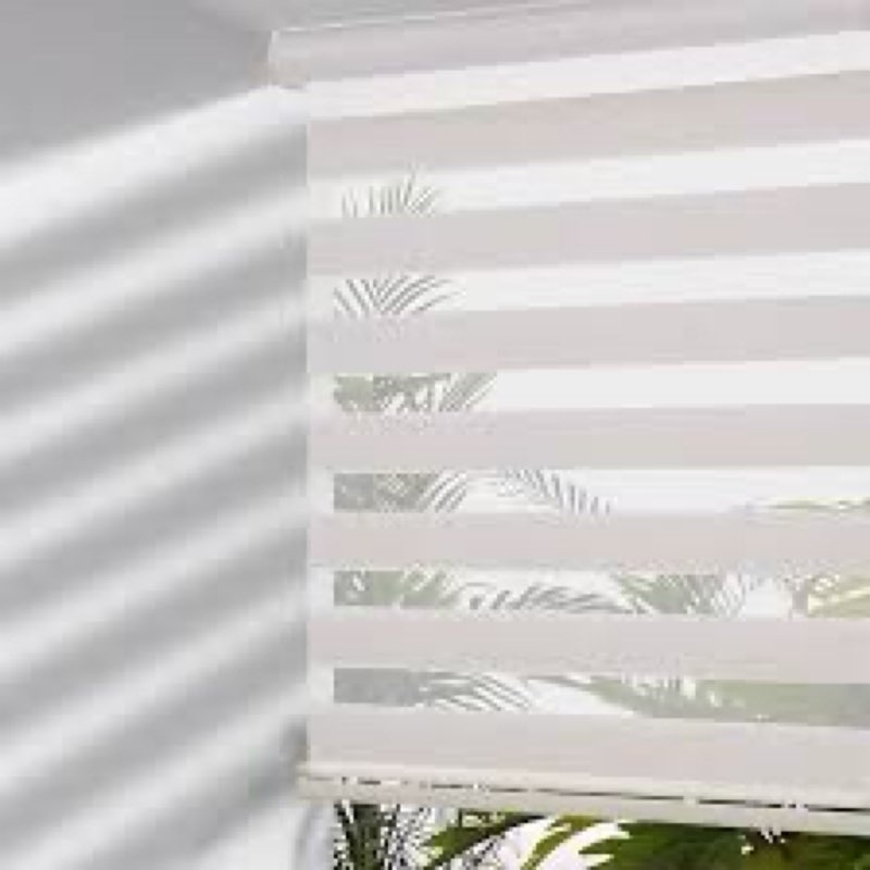 MYshade Cordless Zebra Blinds with Free-Stop Function - Dual Layer Light Filtering & Privacy Sheer S