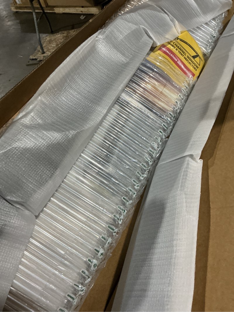 Condition photo showing As Is for tape on side window visors sun rain guards vent deflectors window shade for 07-13 chevrolet silverado & gmc sierra 1500 2500hd 3500hd extended cab, wind deflector smoke 4pcs 94040 for 07-13 silverado/sierra extended cab