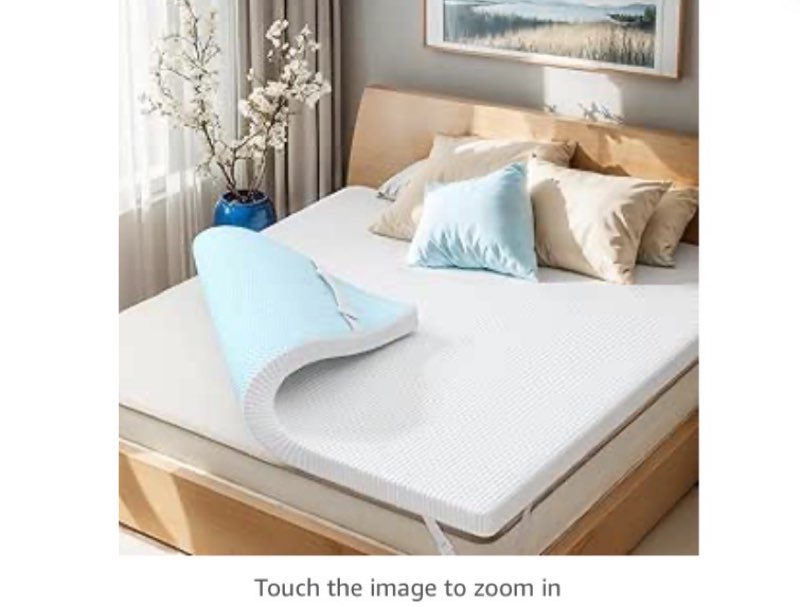 subrtex mattress topper, gel-infused memory foam mattress topper, high density cooling bed topper pad with breathable removable fitted cover certipur-us certified (2 inch, full)