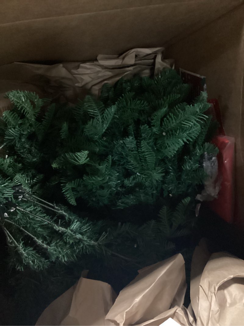 Condition photo showing As Is for Best Choice Products 6ft Premium Hinged Artificial Holiday Christmas Pine Tree for Home, Office, Party Decoration w/ 1,000 Branch Tips, Easy Assembly, Metal Hinges & Foldable Base