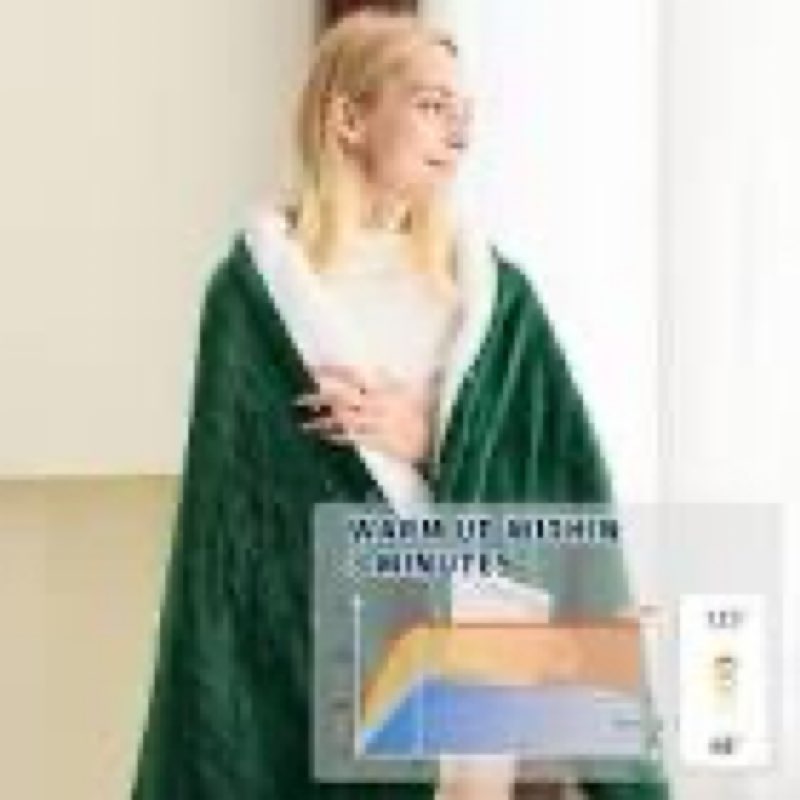 bomova heated electric throw blanket - 50" x 60" heating blanket with 10 heating levels & 8 hours au