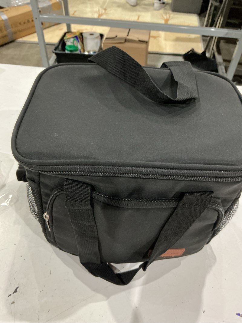 Condition photo showing Good Condition for femuar reusable lunch box for men/women - insulated lunch bag leakproof lunchbox for work office picnic beach - freezable lunch cooler bag with adjustable shoulder strap - black black medium size