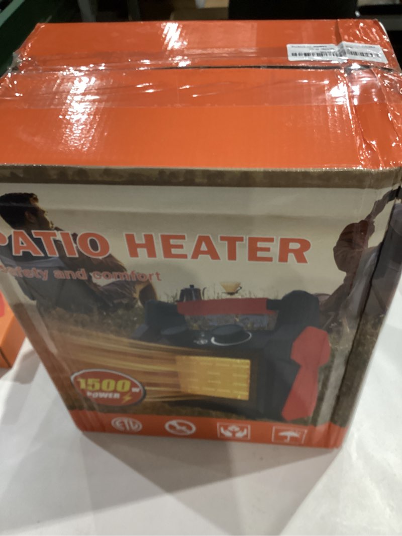 Condition photo showing Good Condition for Outdoor Heaters for Patio, 1500W Garage Heater with Overheat Protection, 3S Fast Heating Electric Portable Electric Patio Heater, Greenhouse Heaters, Garage, Indoor Outdoor Use Red