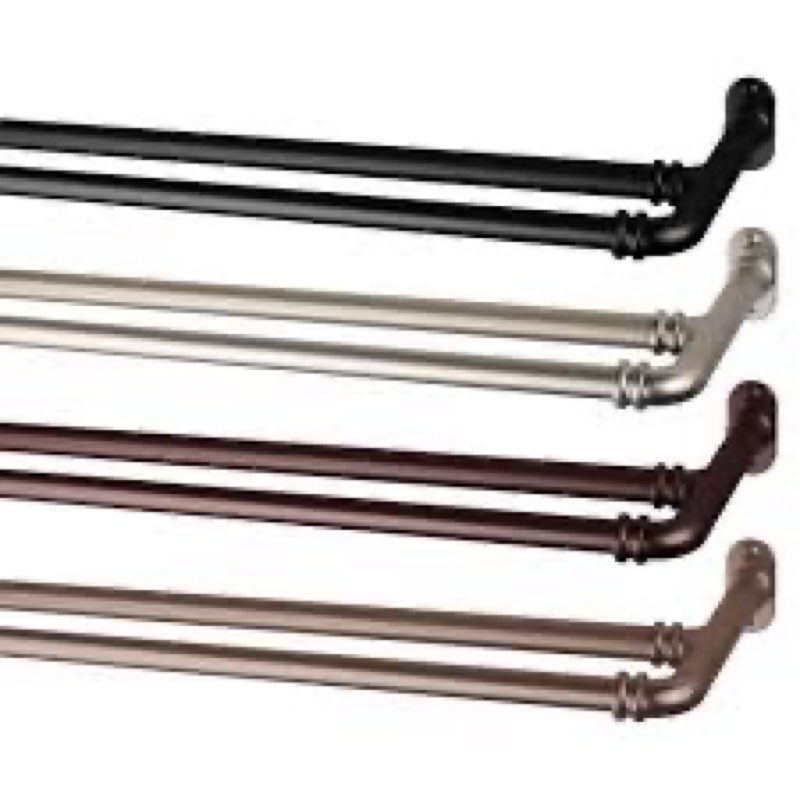 1 1/8 Inch Diameter Room Darkening Curtain Rods 48-84”, Heavy Duty Window Wrap Around Drapery Rod wi