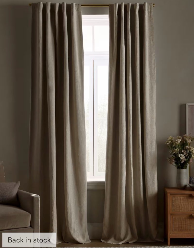 quince european linen true blackout curtain 1 panel 96”x 120”
