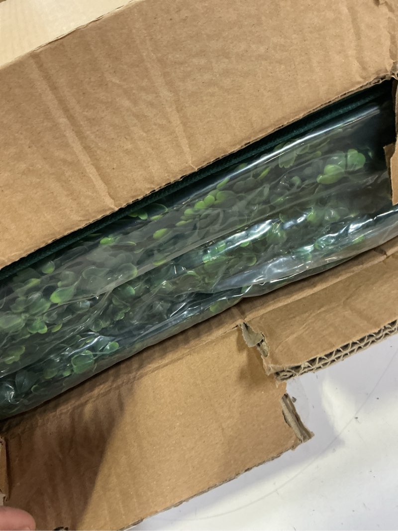 Condition photo showing Good Condition for 12pcs 20"x 20" grass wall panels greenery wall backdrop artificial boxwood hedge panels uv protected easy install for indoor/outdoor privacy fence & garden decor 12 20 x 20