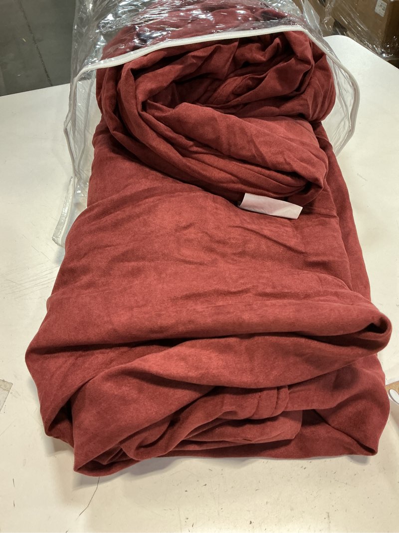 Condition photo showing Good Condition for Blazing Needles Solid Microsuede Double Corded 8" to 9" Futon Cover Set with 2 Bolster Pillows (Set of 3), Full, Red Wine