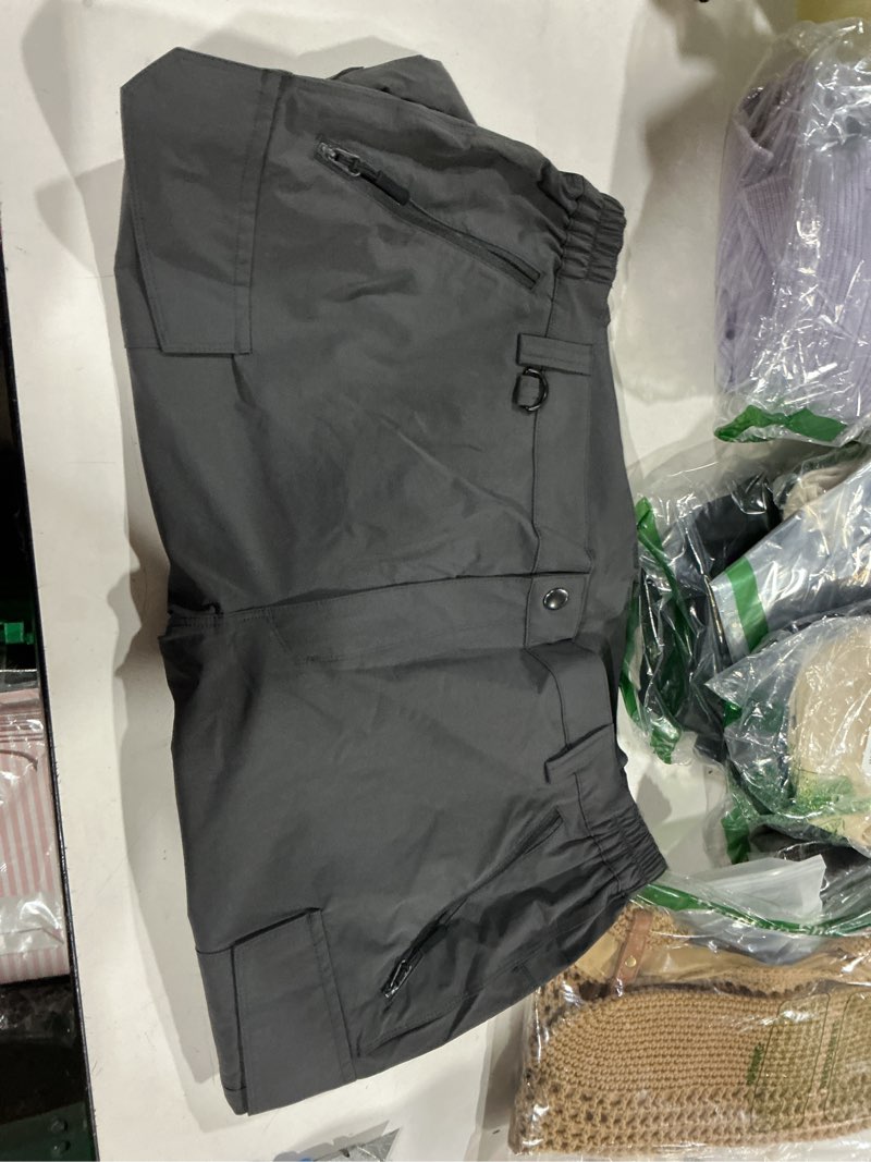 Condition photo showing Good Condition for moosehill men's hiking pants lightweight: breathable quick dry water resistant 4-way stretch - 6 deep pockets for hot weather 40w x 32l dark grey