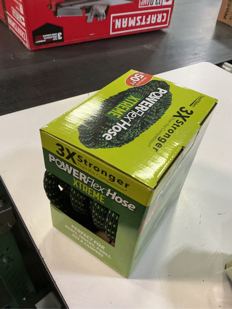 Condition photo showing New/Like New for flex-able hose flex-able xtreme hose 50ft - kink free, expandable, heavy duty, green garden hose