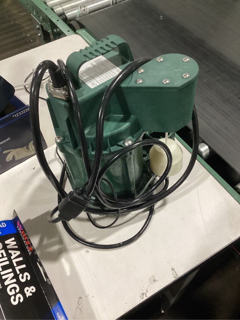 Condition photo showing As Is for Zoeller 1/3-HP 115 -Volt 48-Gallon Cast iron Submersible sump pump