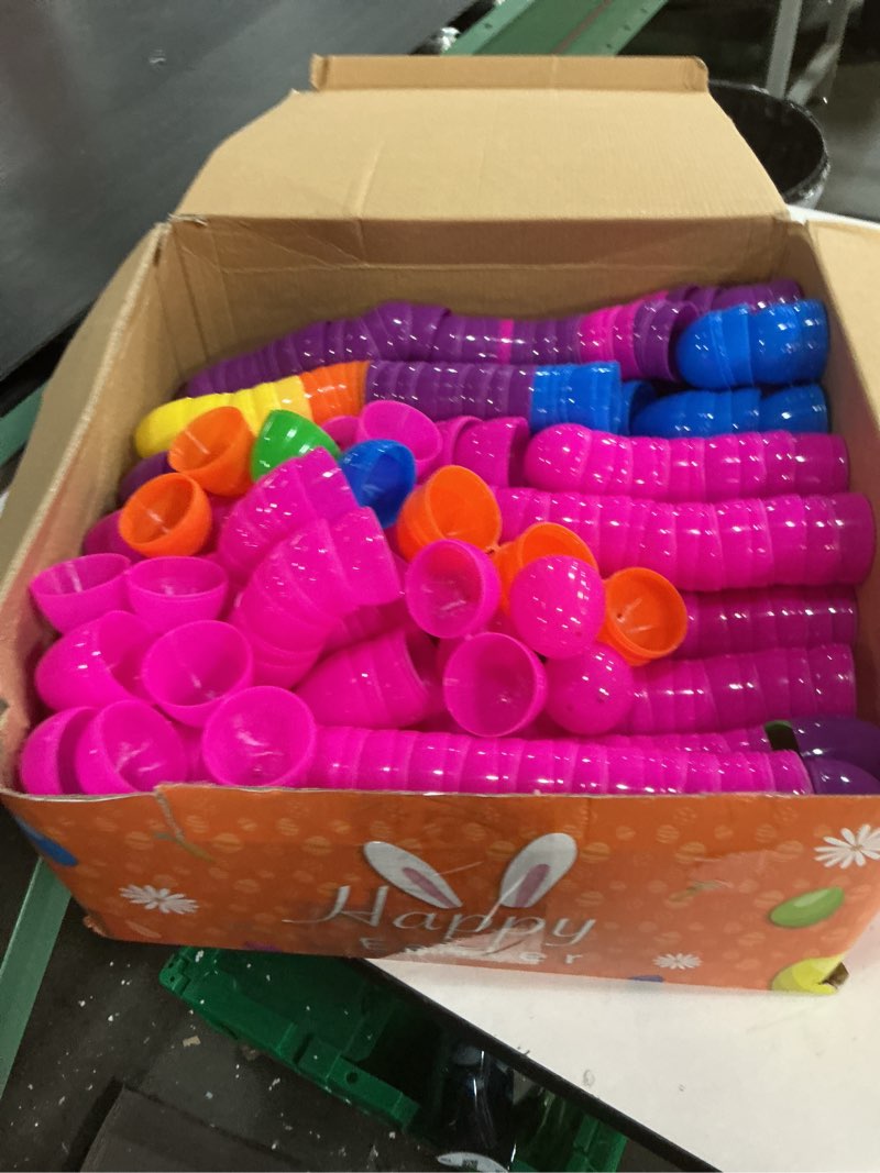 Condition photo showing Good Condition for easter eggs 500 pcs bulk, 2.4" plastic fillable easter eggs set with 12 golden eggs, colorful empty eggs for kids easter egg hunt classroom prizes basket stuffers easter party favors
