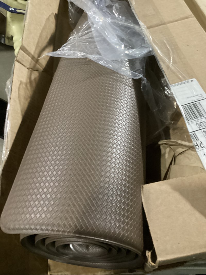 Condition photo showing As Is for similar to photo mattitude kitchen mat cushioned anti-fatigue floor mat water resistant non-slip mats and rugs standing and comfort desk mats for house sink office laundry brown 28\"l x 17.3\"w x 0.5\"th