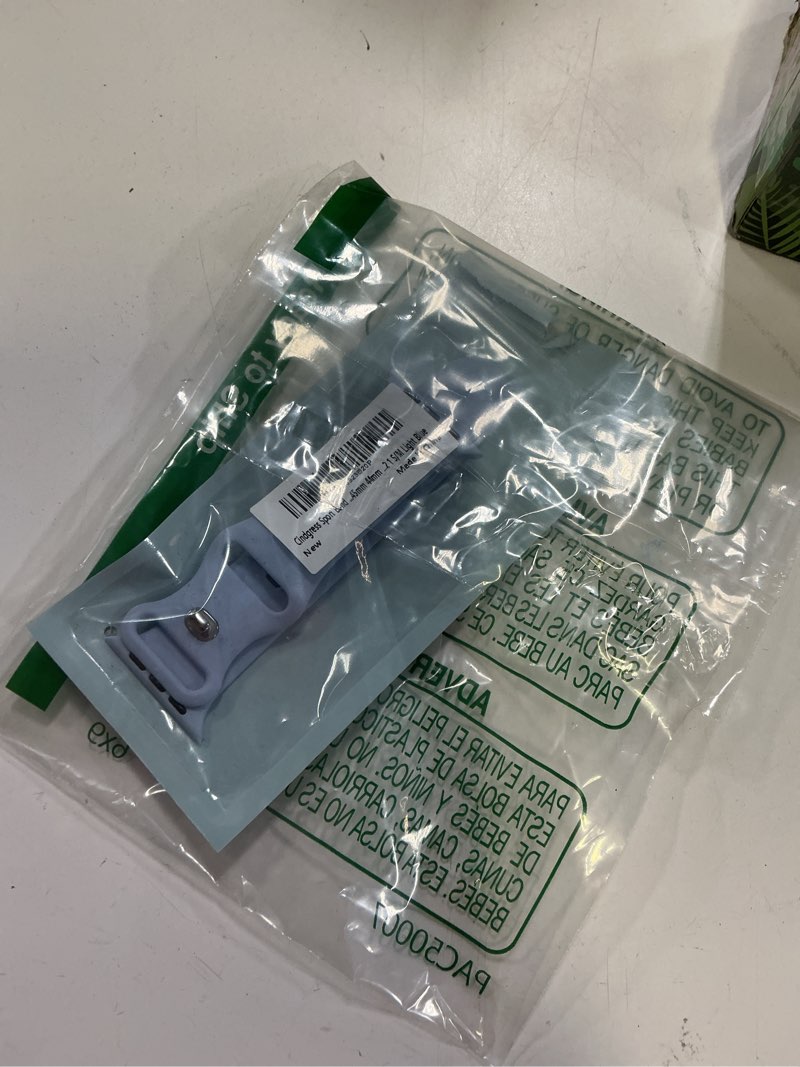 Condition photo showing New/Like New for sport bands compatible with apple watch 42mm 44mm 45mm 46mm 41mm 38mm 40mm 49mm for women men, soft silicone strap for iwatch wristband series ultra se 11 10 9 8 7 6 5 4 3 2 1 light blue 44mm/45mm/46mm/49mm/(42mm-series 1/2/3) s/m