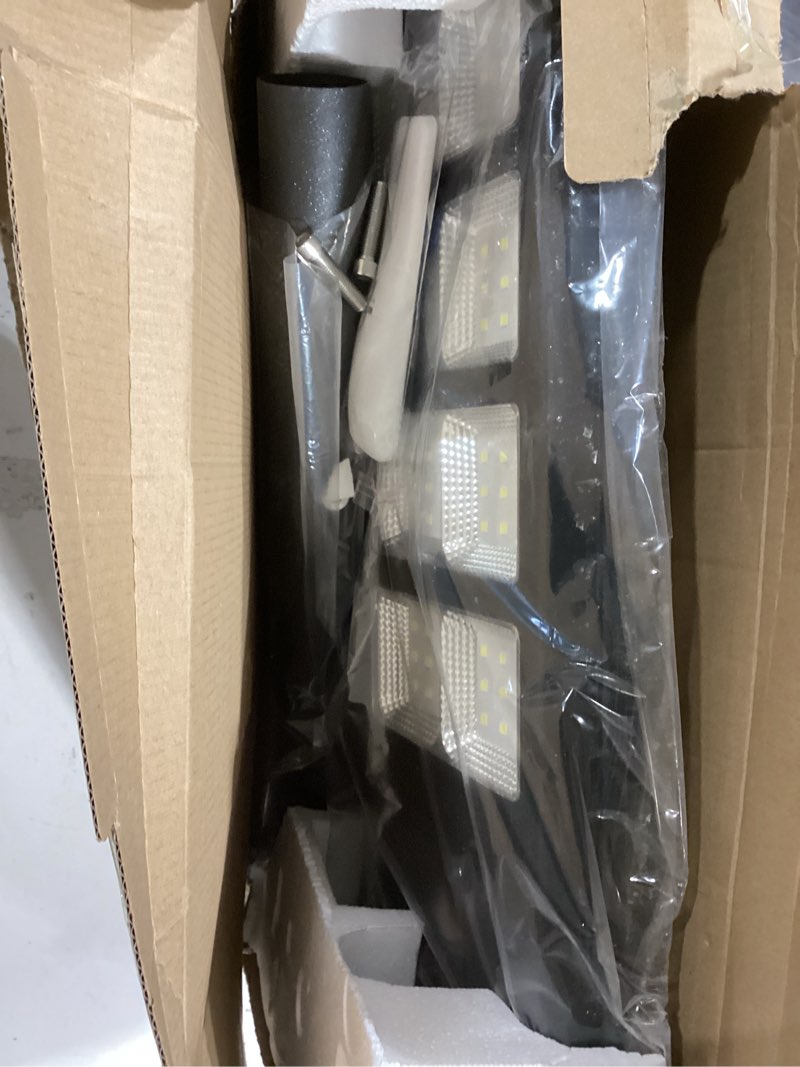 Condition photo showing Good Condition for JAYNLT Y-5200W Solar Street Lights Outdoor,520000LM 6500K Commercial Parking Lot Lights Dusk to Dawn, Waterproof Solar Security Flood Lamps with Motion Sensor and Remote for Yard, Garage, Driveway