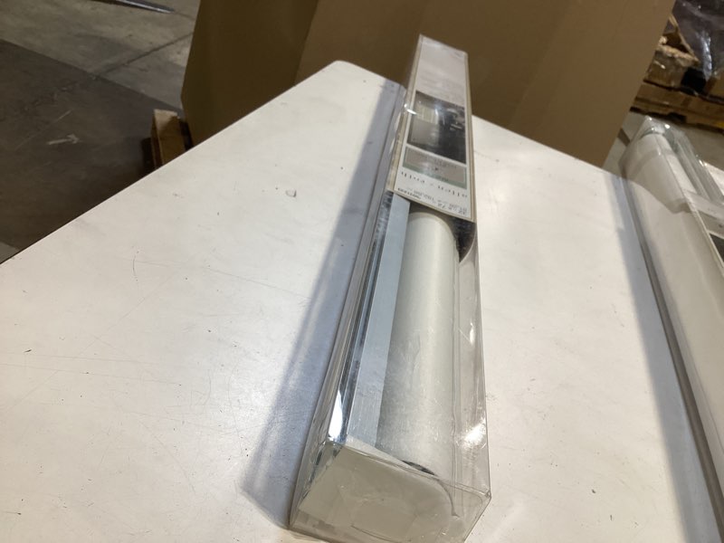 Condition photo showing Good Condition for allen + roth 32-in x 72-in white room darkening cordless roller shade
