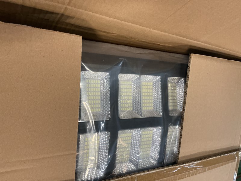 Condition photo showing New/Like New for solar street lights outdoor, 8500k dusk to dawn solar lights outdoor with motion sensor and remote, led security light for outside garden yard parking lot, ip67 waterproof flood lights